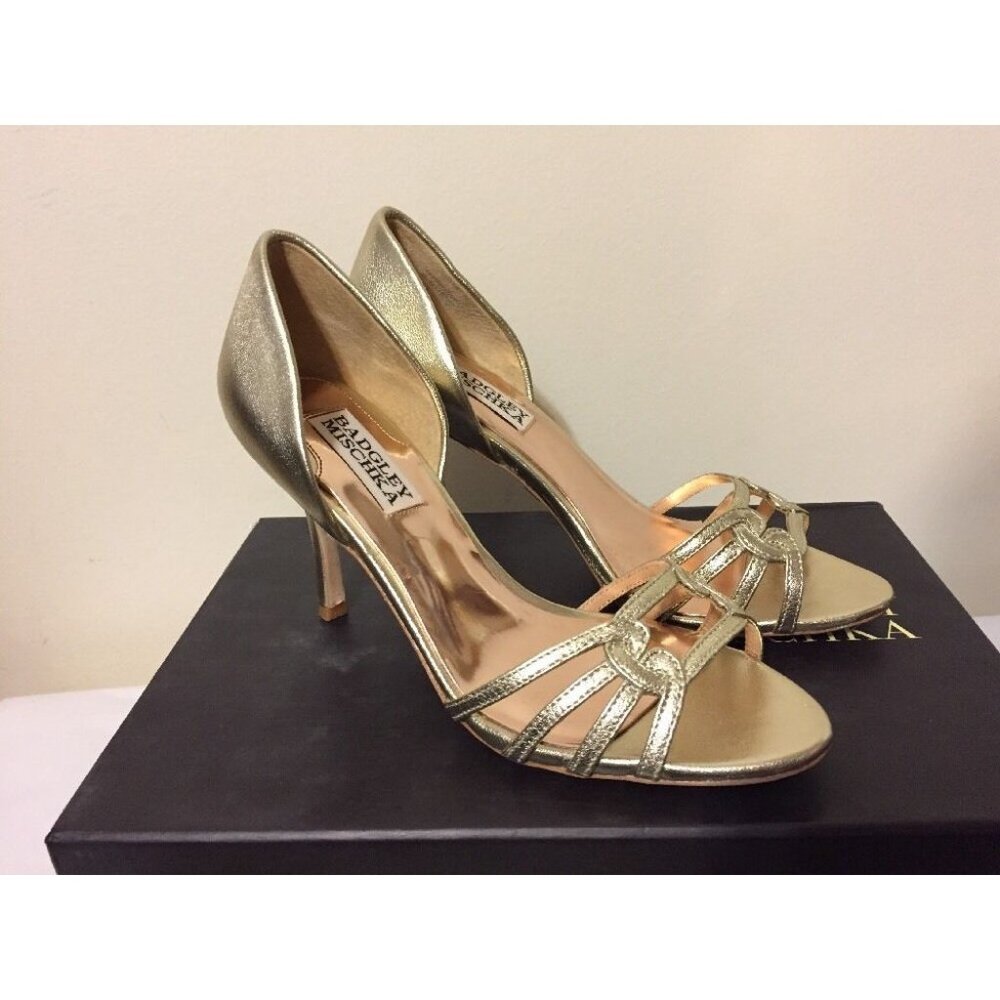 Badgley Mischka Gold Strappy Heels